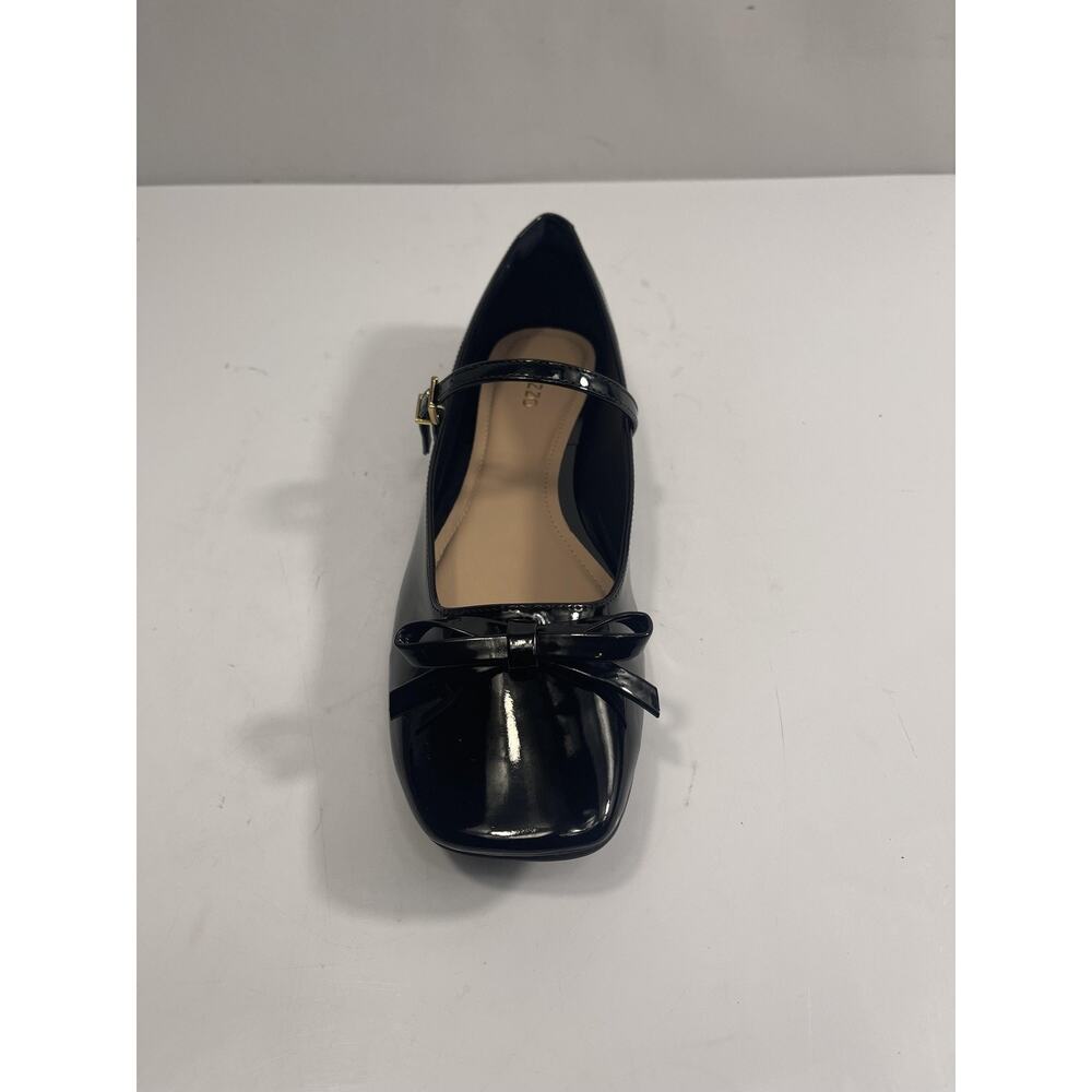 Arezzo Emerson Ballet Shoes Women's Size 9 Black Mary Jane Flats Bow Patent - Picture 8 of 15